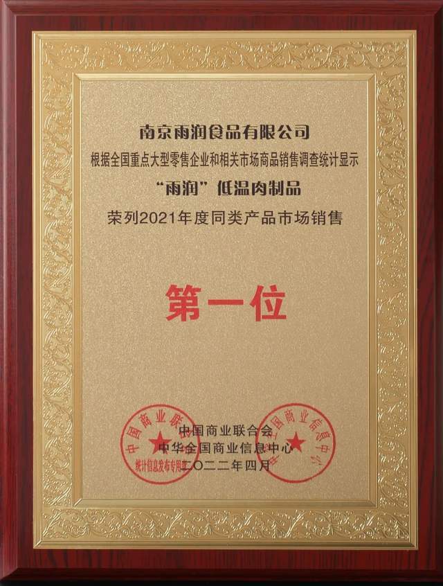 雨润食品再度荣膺“低温肉制品”“冷鲜肉”市场综合占有率双料第一！开云体育 Kaiyun.com 官网入口(图1)