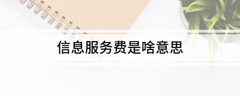 信息服务费是啥意思开云体育 开云官网(图1)